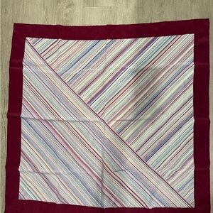 Rare Chanel Burgundy Striped Scarf